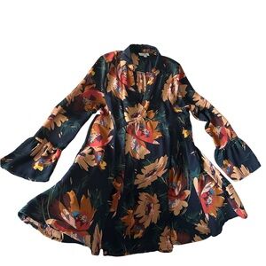 Umgee Floral Mini Dress - Black and Orange